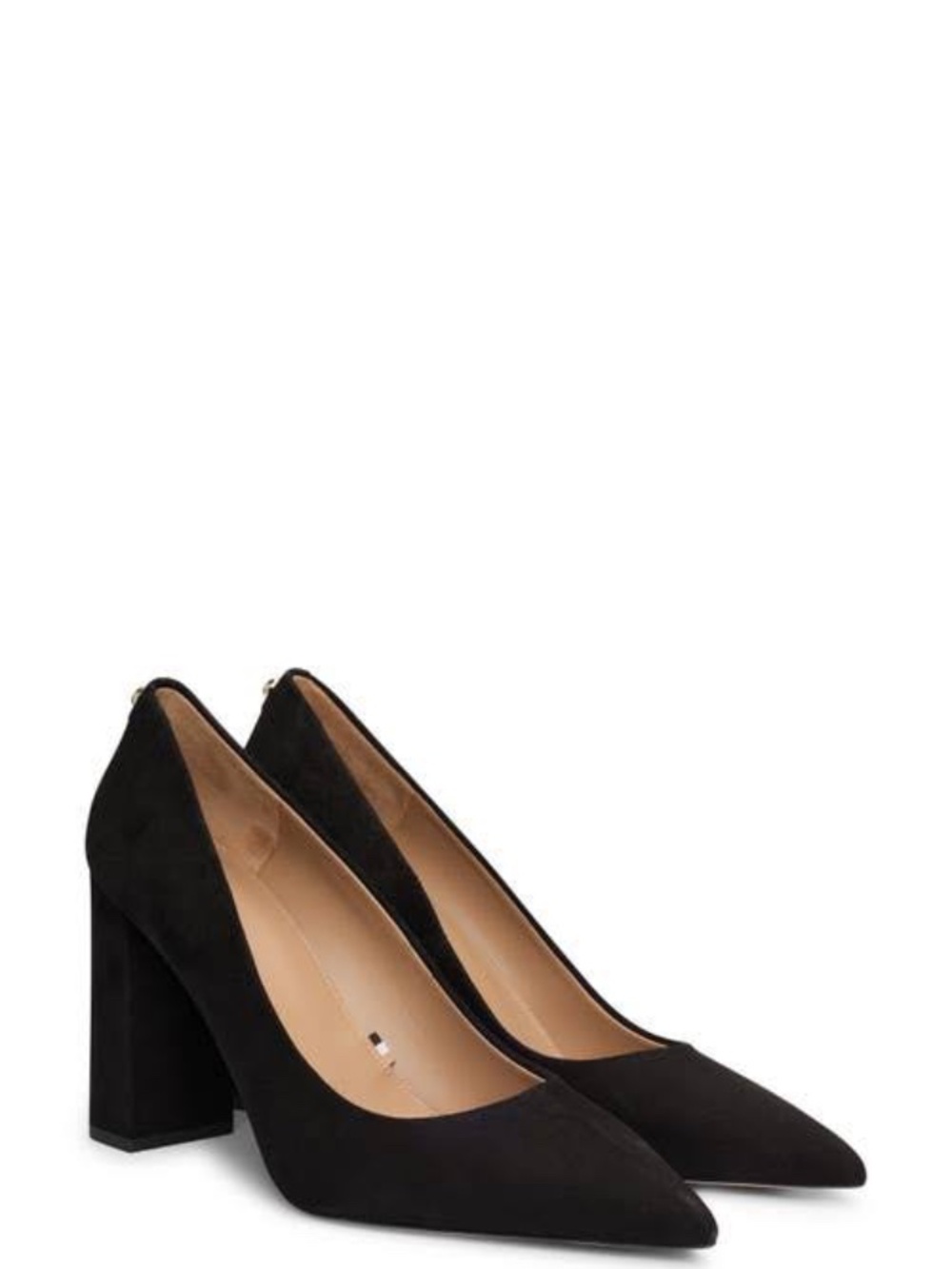 Boss Block Heel Suede Pumps